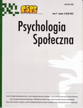 Скачать Psychologia SpoÅ‚eczna nr 4(23)/2012 - Maria Lewicka