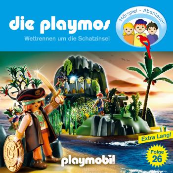 Скачать Die Playmos - Das Original Playmobil Hörspiel, Folge 26: Wettrennen um die Schatzinsel - Simon X. Rost